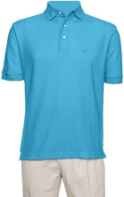 Load image into Gallery viewer, AKA Men&#39;s Solid Polo Shirt Classic Fit - Pique Chambray Collar Comfortable Quality - Turquoise
