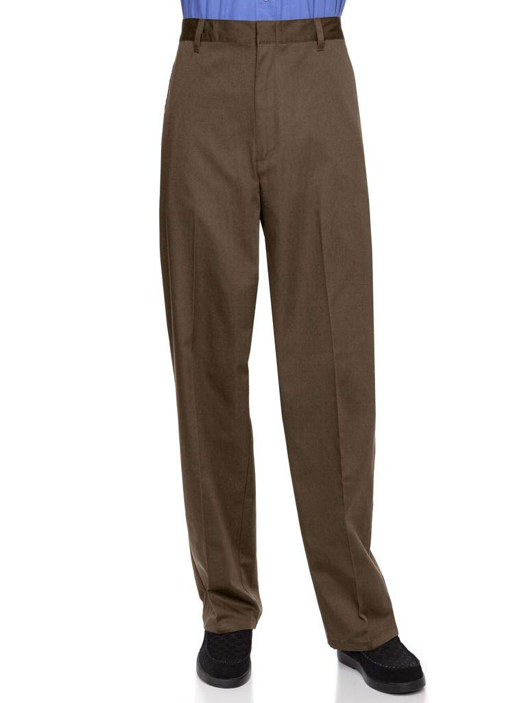 AKA Men’s Half-Elastic Flat-Front Twill Pants – Relaxed Fit