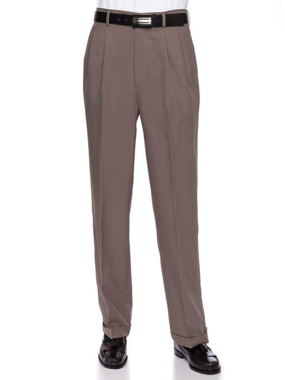RGM Men’s Pleated Black Polyester Dress Pants – Regular & Expandable Waist