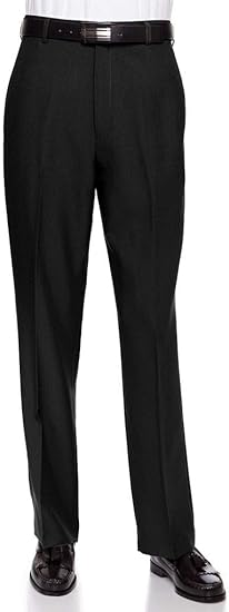 Men's Flat Front Dress Pant Modern Fit - Perfect for Every Day! - Black