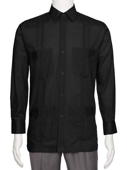 Gentlemen’s Collection Long Sleeve Guayabera Shirt