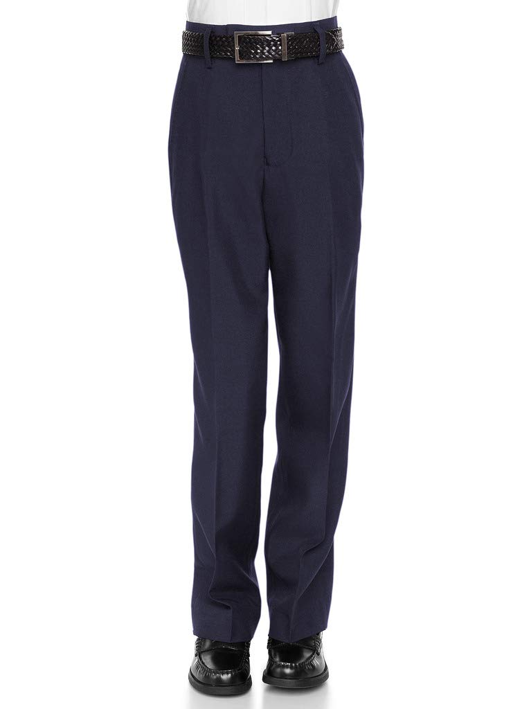 RGM Boys’ Slim Fit Flat-Front Dacron Dress Pants – Regular & Husky
