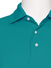 Load image into Gallery viewer, AKA Men&#39;s Solid Polo Shirt Classic Fit - Pique Chambray Collar Comfortable Quality - Aqua
