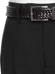 Boys Dress Pants Flat-Front - Slim fit Dress Slacks - Black