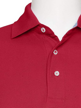 Load image into Gallery viewer, AKA Men&#39;s Solid Polo Shirt Classic Fit - Pique Chambray Collar Comfortable Quality - Red
