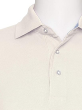 Load image into Gallery viewer, AKA Men&#39;s Solid Polo Shirt Classic Fit - Pique Chambray Collar Comfortable Quality - Cream
