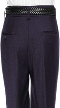 Load image into Gallery viewer, Boys Dress Pants Flat-Front Skinny fit Slacks - Poly Rayon Giovanni Uomo Navy 12

