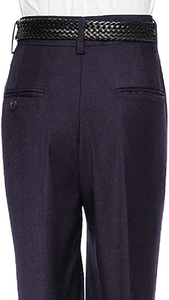 Boys Pant with Two Side Two Back Pockets Non-Elastic Waistband, Slim Pants for Boys Goes with Any Shirt Suit Jacket - Navy-poly-rayon