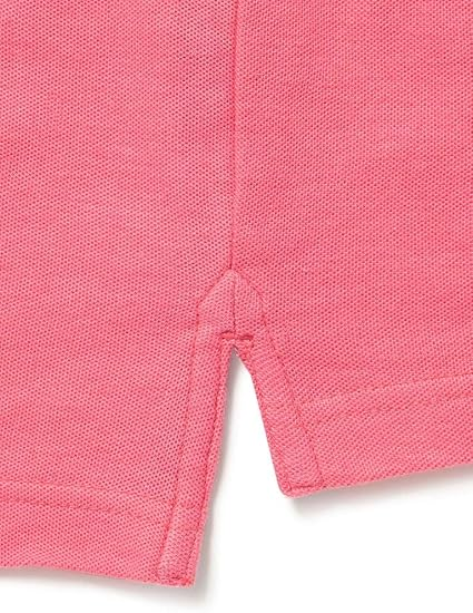 AKA Men's Solid Polo Shirt Classic Fit - Pique Chambray Collar Comfortable Quality - Tangerine