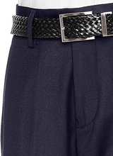 Load image into Gallery viewer, Boys Pant with Two Side Two Back Pockets Non-Elastic Waistband, Slim Pants for Boys Goes with Any Shirt Suit Jacket - Navy-poly-rayon
