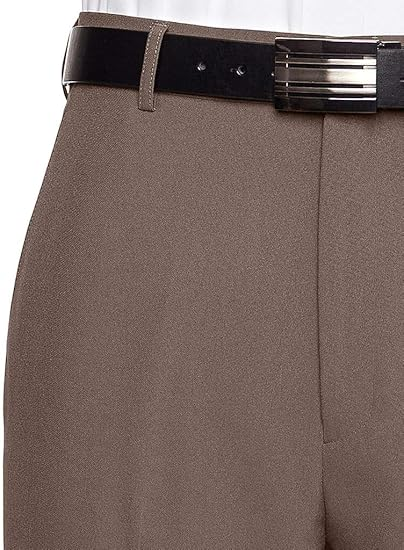 Men's Flat Front Dress Pant Modern Fit - Perfect for Every Day! - Taupe