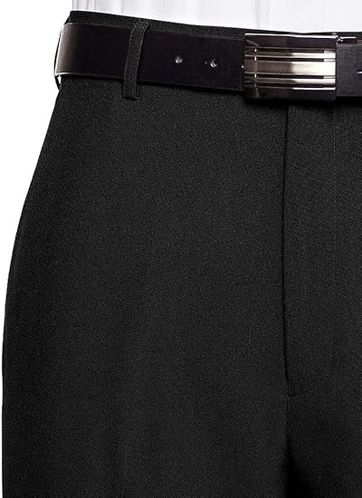 Men's Flat Front Dress Pant Modern Fit - Perfect for Every Day! - Black