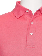 Load image into Gallery viewer, AKA Men&#39;s Solid Polo Shirt Classic Fit - Pique Chambray Collar Comfortable Quality - Coral

