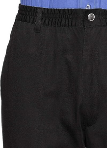 AKA Wrinkle Free Men's Full Elastic Waist Twill Casual Pant - Black