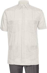 Boys Short Sleeve Linen Look Guayabera Shirt