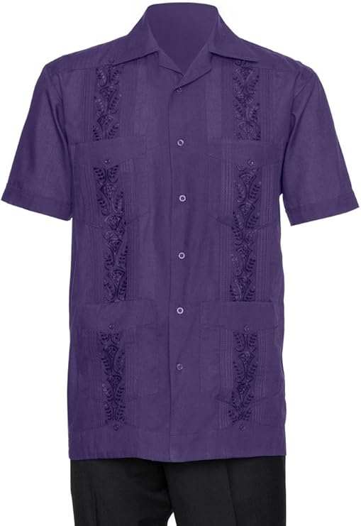 Mens Embroidered Guayabera Shirt