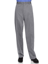 AKA Half Elastic Wrinkle Free Flat Front Men's Slacks – Relaxed Fit Twill Casual Pant Large Sizes