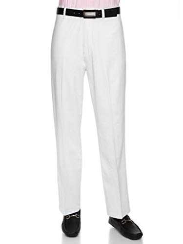 AKA Men's Wrinkle Free Cotton Twill - Traditional Fit Slacks Chino Straight-Legs Casual Pants