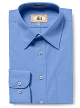 Sea Blue Classic Fit Solid Long Sleeve Dress Shirt