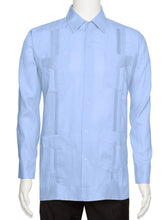 Load image into Gallery viewer, Mens Long Sleeve 100% Linen Guayabera Shirt
