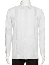 Load image into Gallery viewer, Mens Long Sleeve 100% Linen Guayabera Shirt
