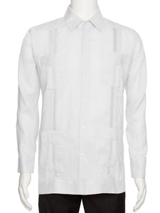 Mens Long Sleeve 100% Linen Guayabera Shirt