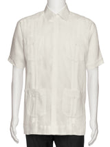 Mens Short Sleeve 100% Linen Guayabera Shirt