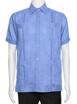 Mens Short Sleeve 100% Linen Guayabera Shirt