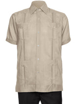 Mens Short Sleeve 100% Linen Guayabera Shirt