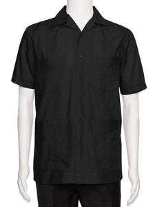 Mens Short Sleeve Cotton blend Guayabera Shirt