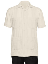 Mens Short Sleeve Cotton blend Guayabera Shirt