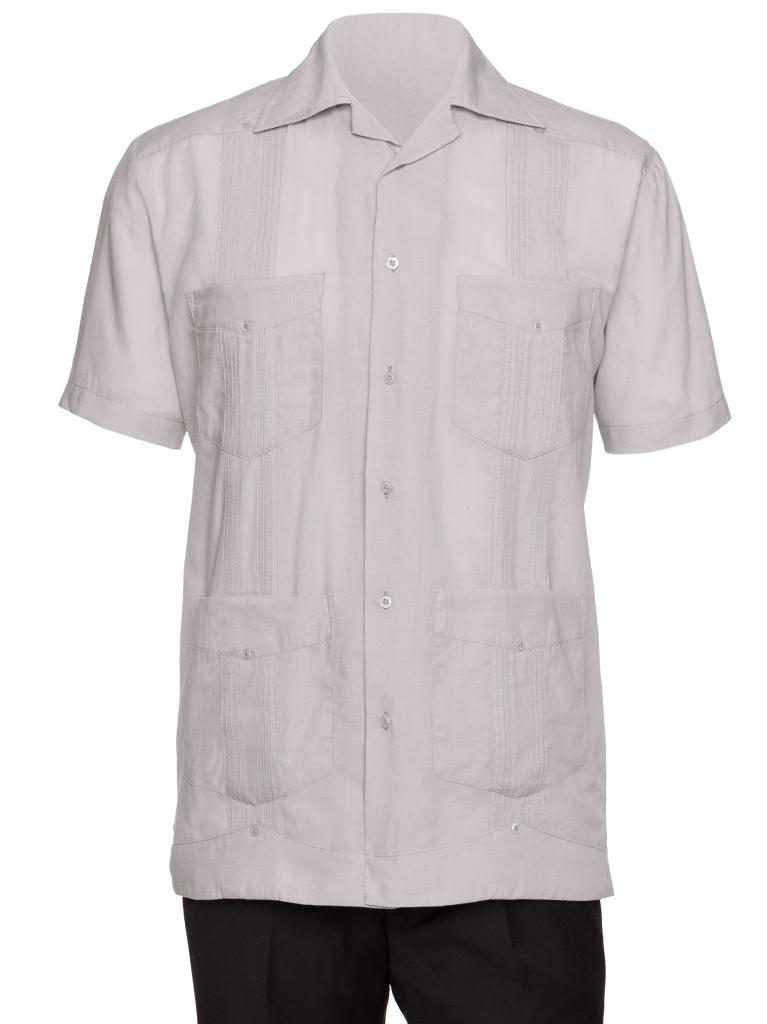 Mens Short Sleeve Cotton blend Guayabera Shirt