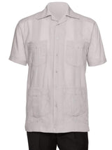 Mens Short Sleeve Cotton blend Guayabera Shirt