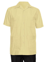 Mens Short Sleeve Cotton blend Guayabera Shirt