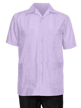 Mens Short Sleeve Cotton blend Guayabera Shirt