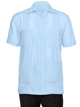 Mens Short Sleeve Cotton blend Guayabera Shirt