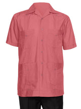 Mens Short Sleeve Cotton blend Guayabera Shirt