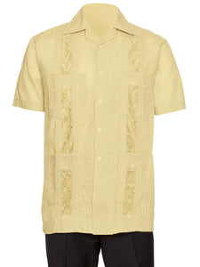 Mens Embroidered Guayabera Shirt