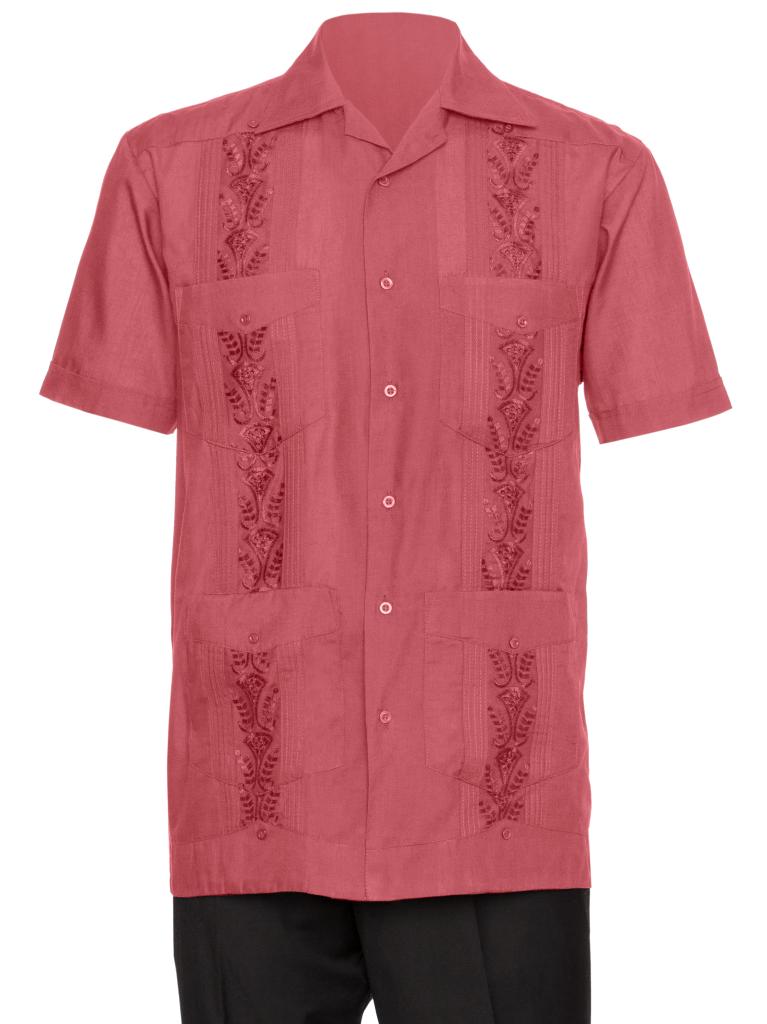 Mens Embroidered Guayabera Shirt