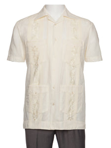 Mens Embroidered Guayabera Shirt