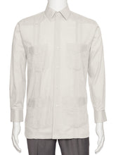 Load image into Gallery viewer, Mens  Long Sleeve Linen Look Guayabera Shirt
