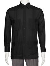 Load image into Gallery viewer, Mens  Long Sleeve Linen Look Guayabera Shirt
