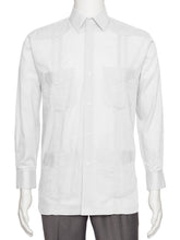 Load image into Gallery viewer, Mens  Long Sleeve Linen Look Guayabera Shirt
