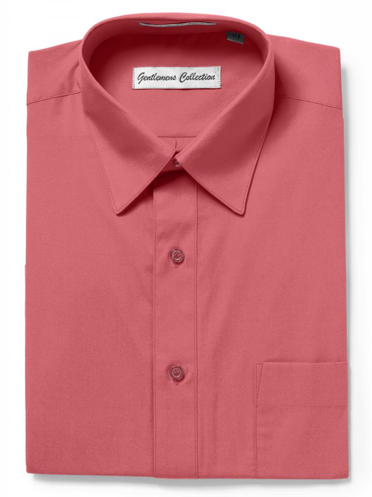 Men's Traditional Fit Rose Dress Shirt Short Sleeve