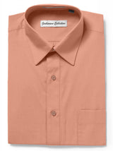 Men's Traditional Fit Rust Dress Shirt Short Sleeve