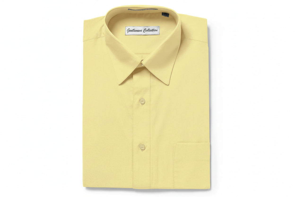 Men's Traditional Fit Banana Dress Shirt Short Sleeve