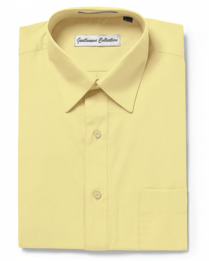 Men's Traditional Fit Banana Dress Shirt Short Sleeve