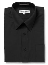 Load image into Gallery viewer, Men&#39;s Traditional Fit Black Dress Shirt Short Sleeve &amp; long Sleeve
