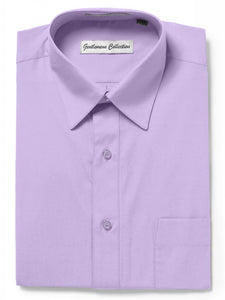 Men's Traditional Fit Lavender Dress Shirt Short Sleeve & Long Sleeve