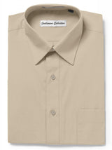 Men's Traditional Fit Tan Dress Shirt Short Sleeve